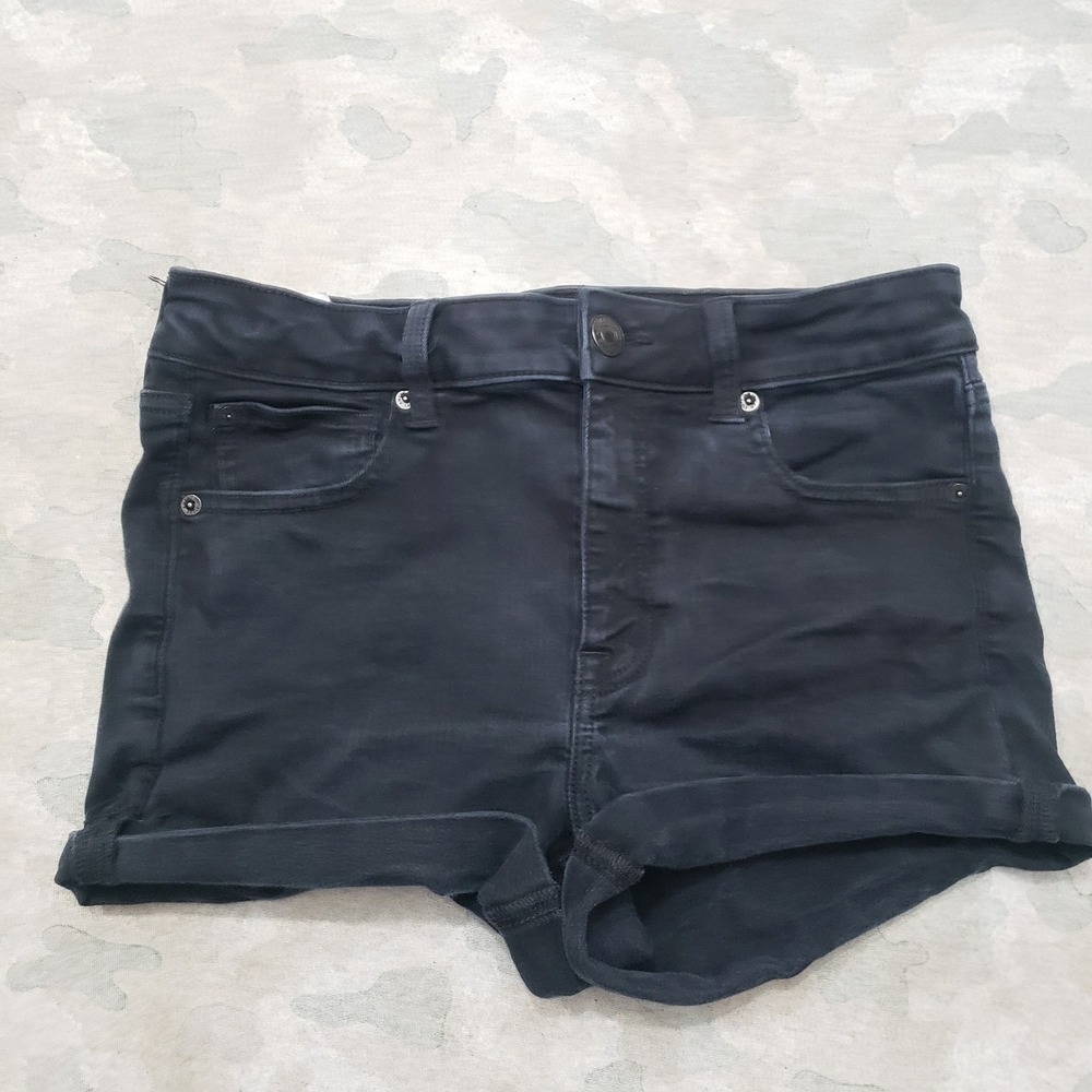 American Eagle Shorts Womens 8 Black Pockets Stretch